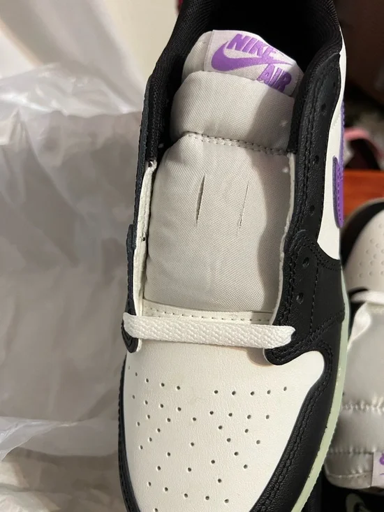 Nike Kids Low-Top Sneakers - White/Black/Purple with Glow Sole - Picture 2 of 7